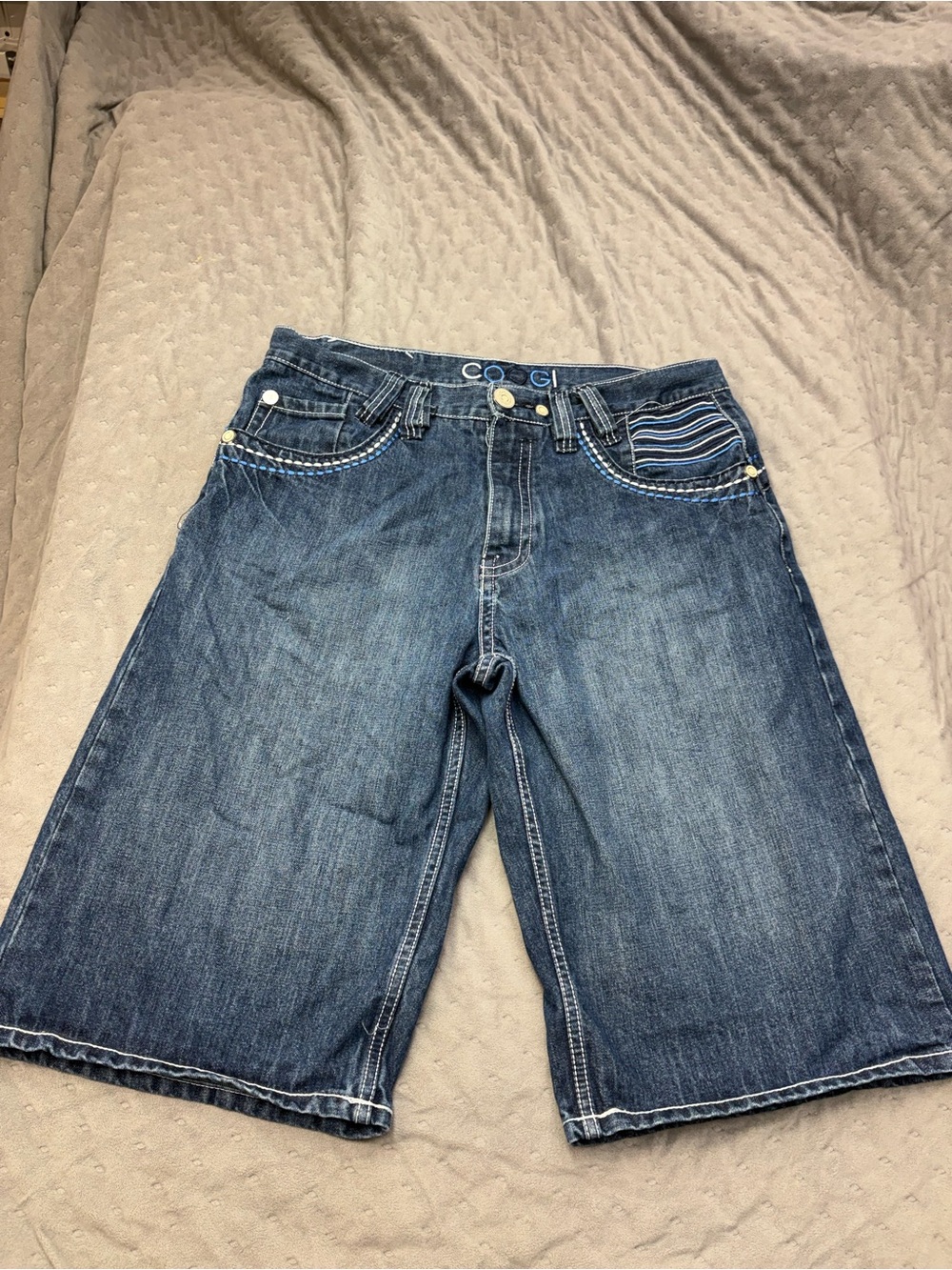 COOGI Men's Blue Denim Relaxed Shorts